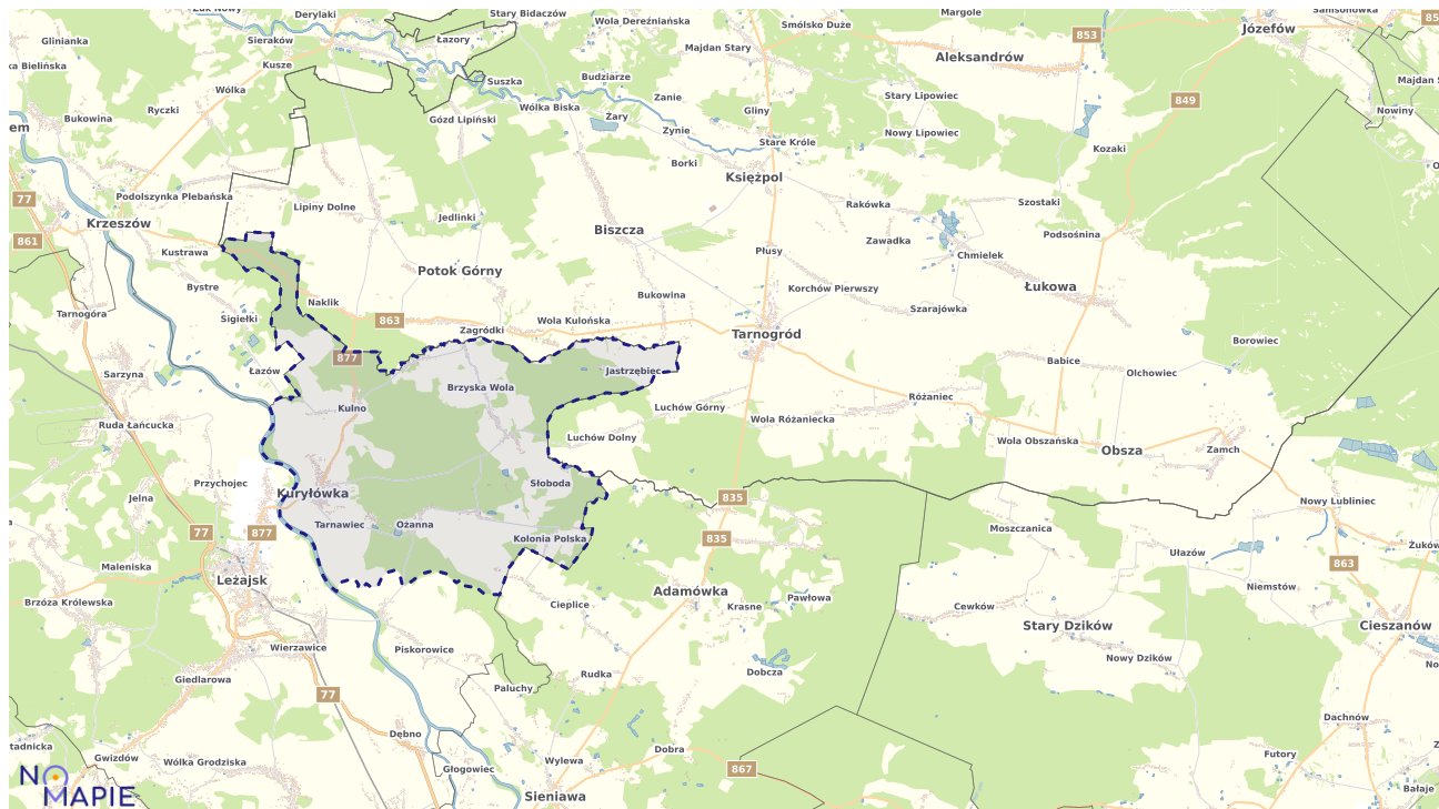 Mapa uzbrojenia terenu Kuryłówki